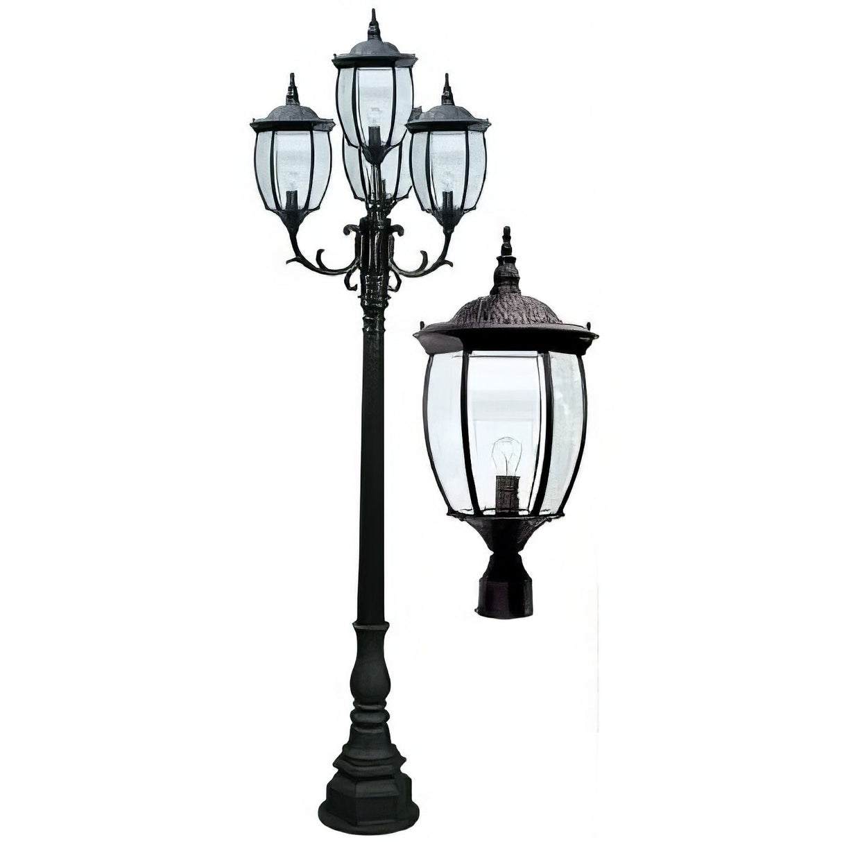 Dabmar Lighting GM3004-LED16-B black post light fixture