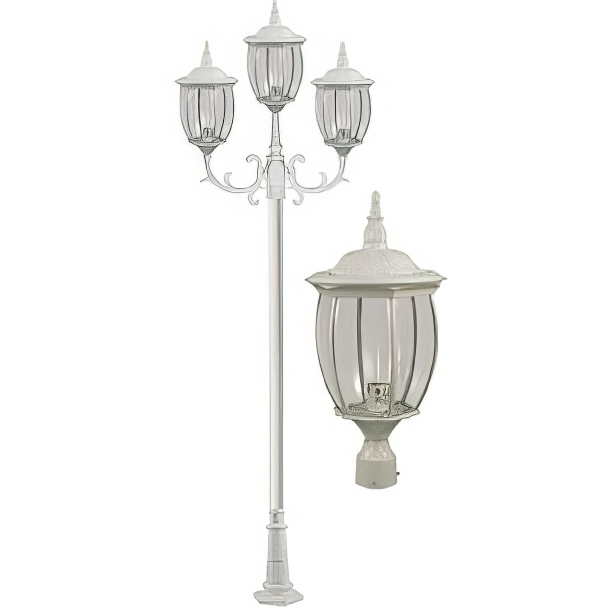 Dabmar Lighting GM3015-W white post light fixture