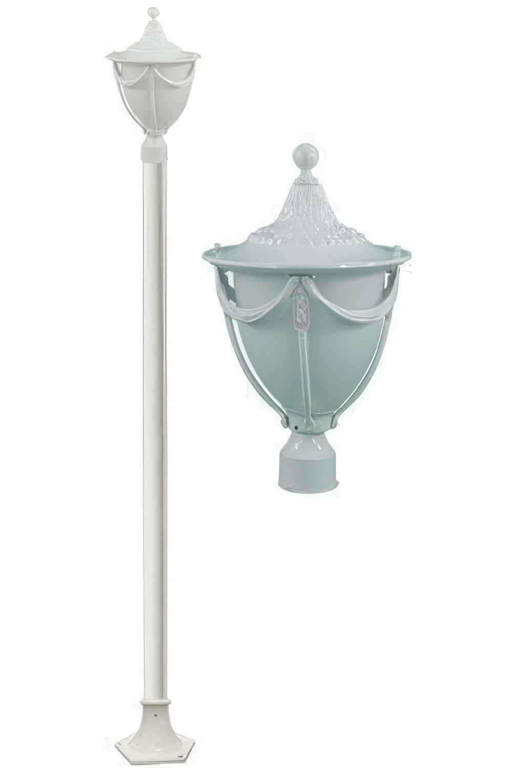 Dabmar Lighting GM4801-L6-30K-W white post light & pole