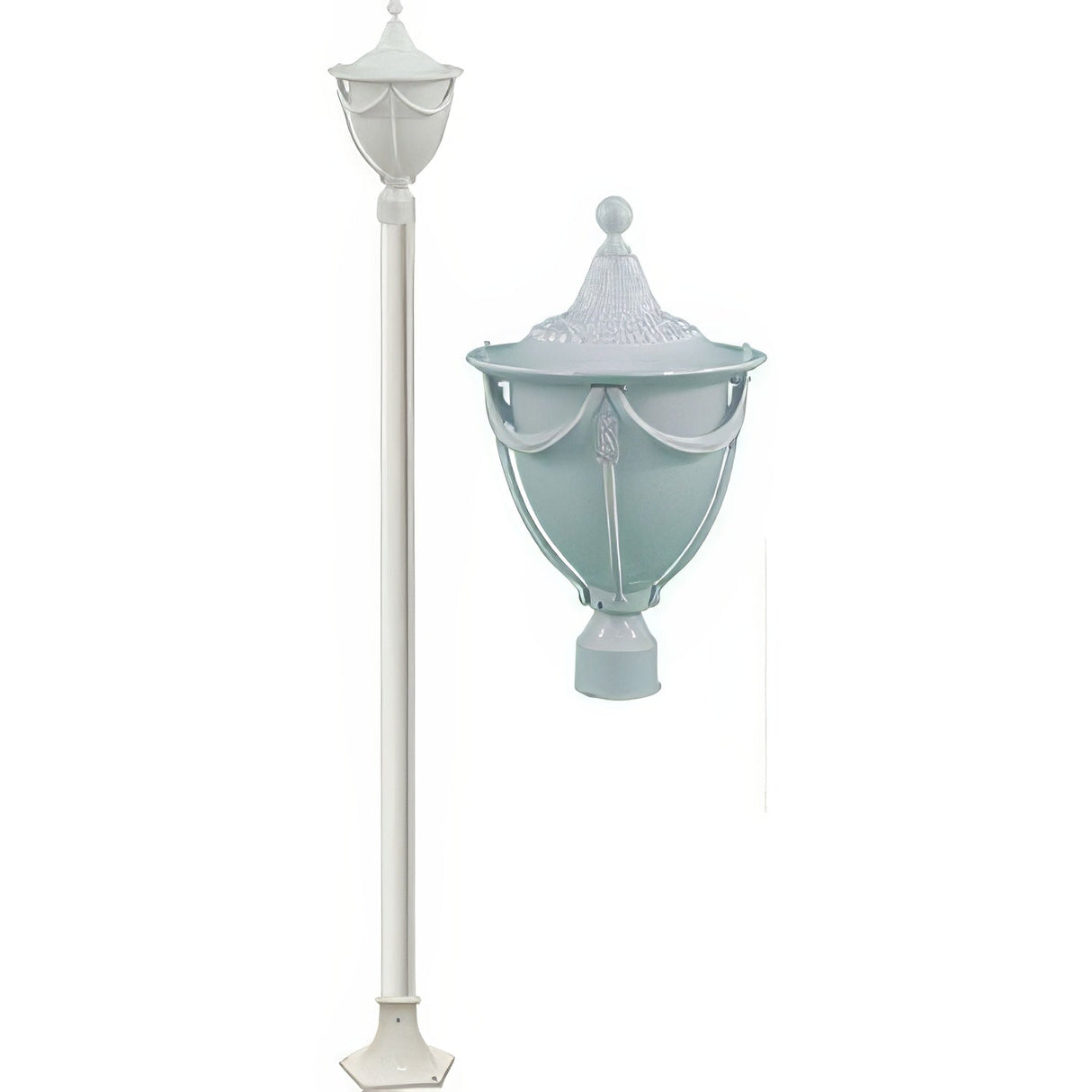 Dabmar Lighting GM4801-W white post light fixture