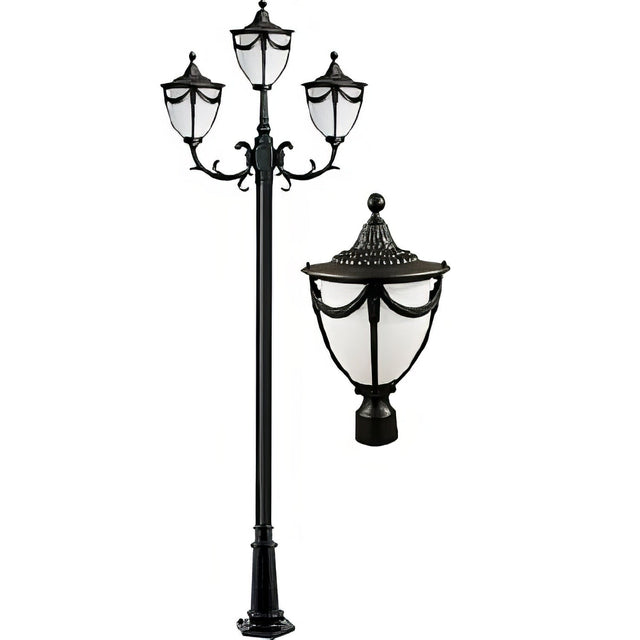 Dabmar Lighting GM4803-LED16-B black post light fixture