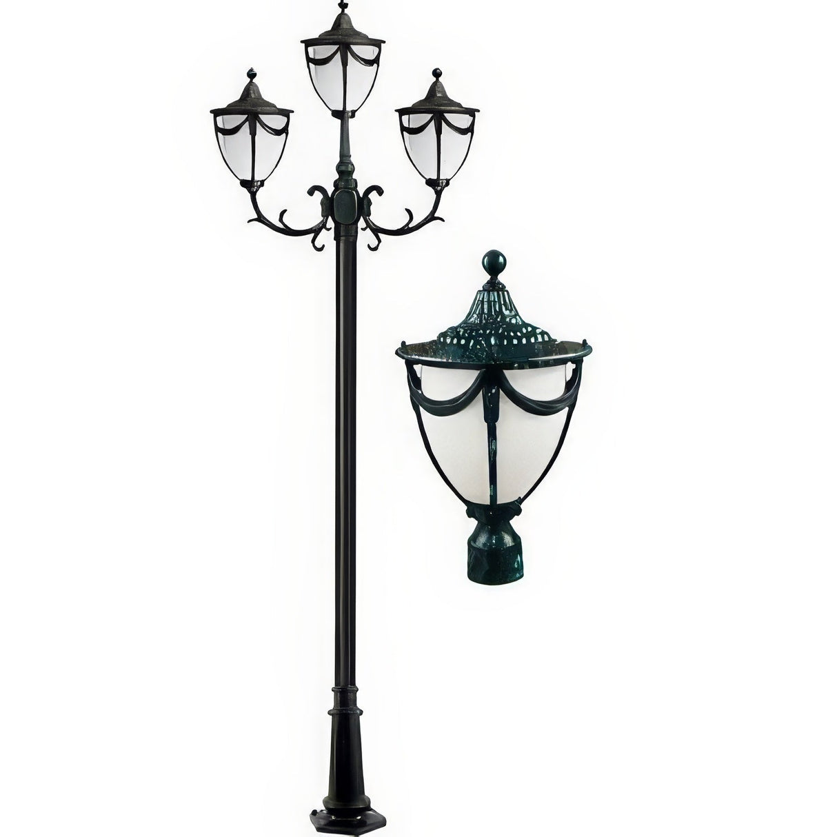 Dabmar Lighting GM4803-VG verde green post light fixture