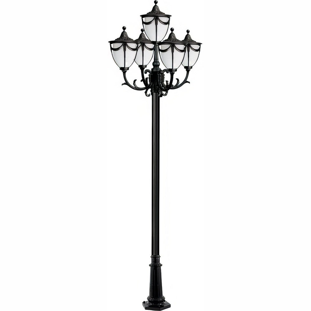 Dabmar Lighting GM4805-L30-60K-B black post light & pole