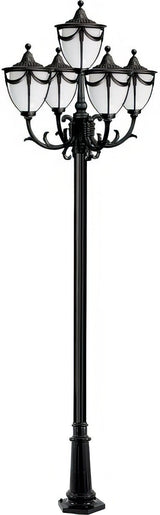 Dabmar Lighting GM4805-L45-27K-B black post light & pole