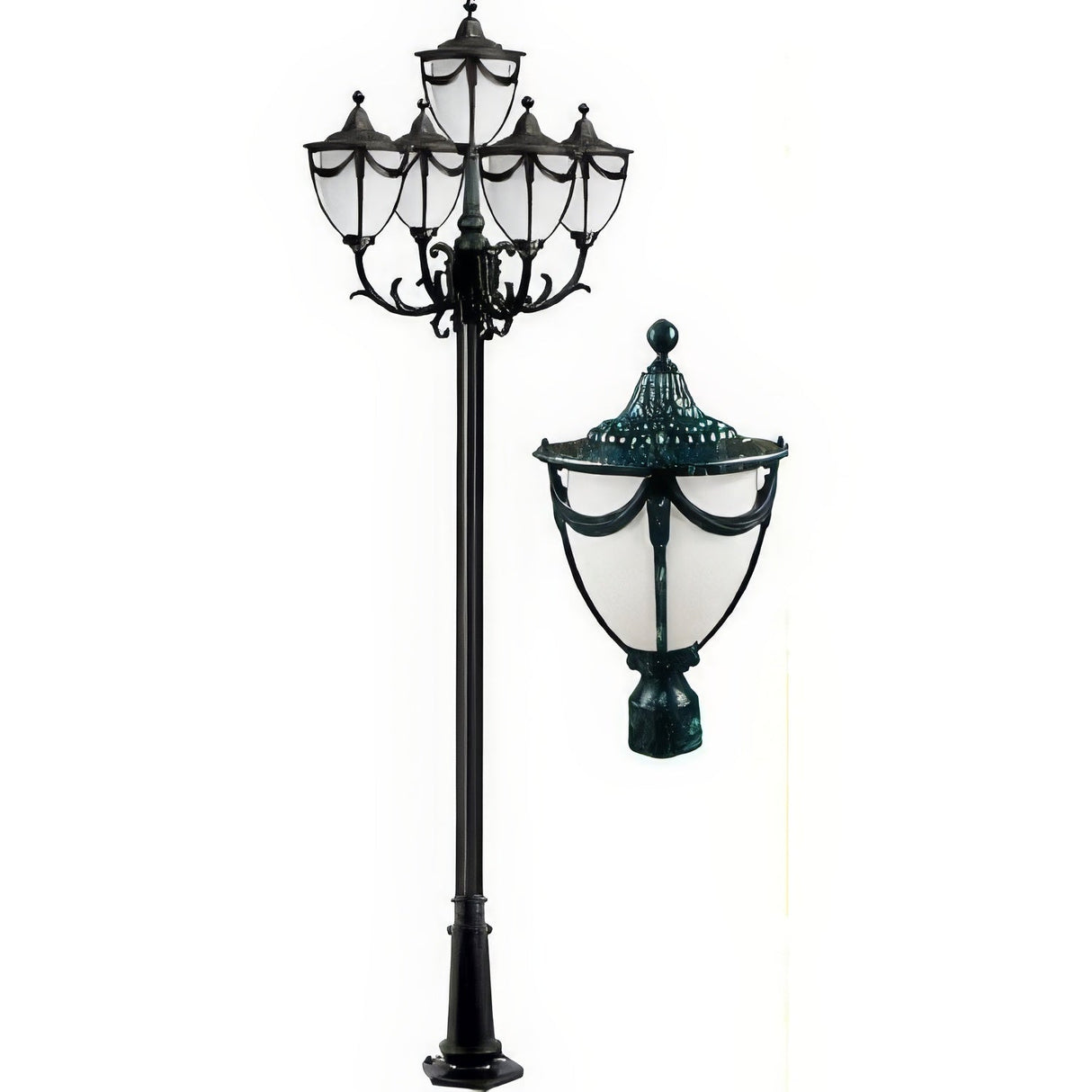 Dabmar Lighting GM4805-VG verde green post light fixture