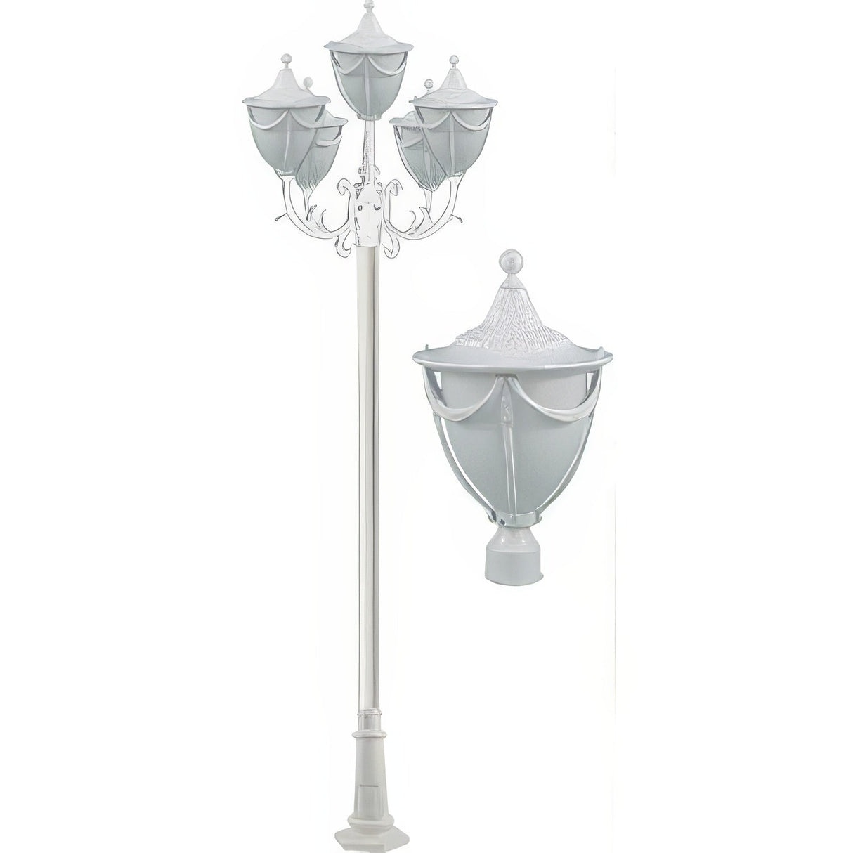 Dabmar Lighting GM4820-W white post light fixture