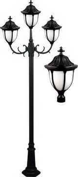Dabmar Lighting GM5523-L18-30K-B black post light & pole