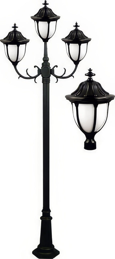 Dabmar Lighting GM5523-L18-30K-B black post light & pole
