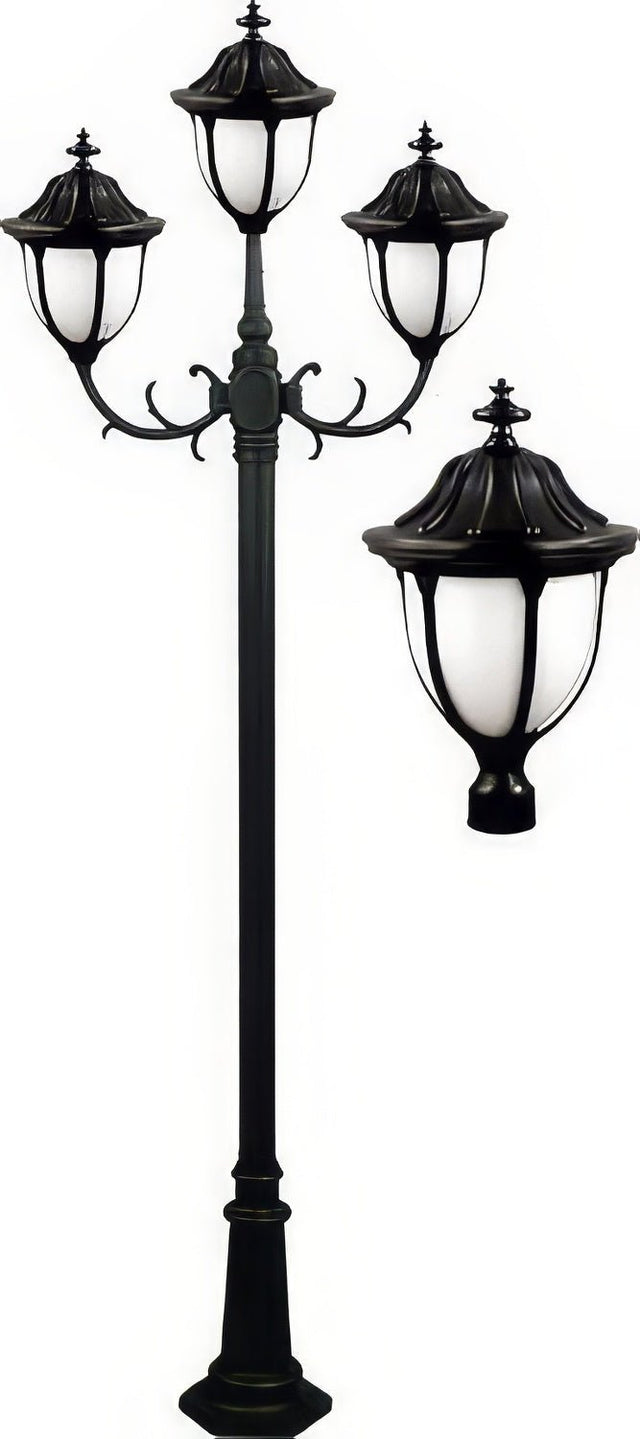 Dabmar Lighting GM5523-L18-30K-B black post light & pole