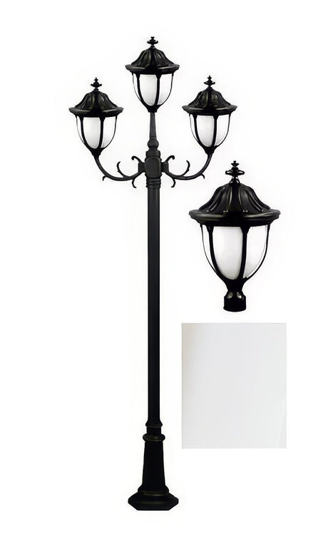 Dabmar Lighting GM5523-L18-30K-W white post light & pole