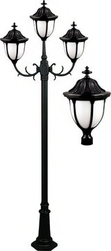 Dabmar Lighting GM5523-L18-60K-B black post light & pole