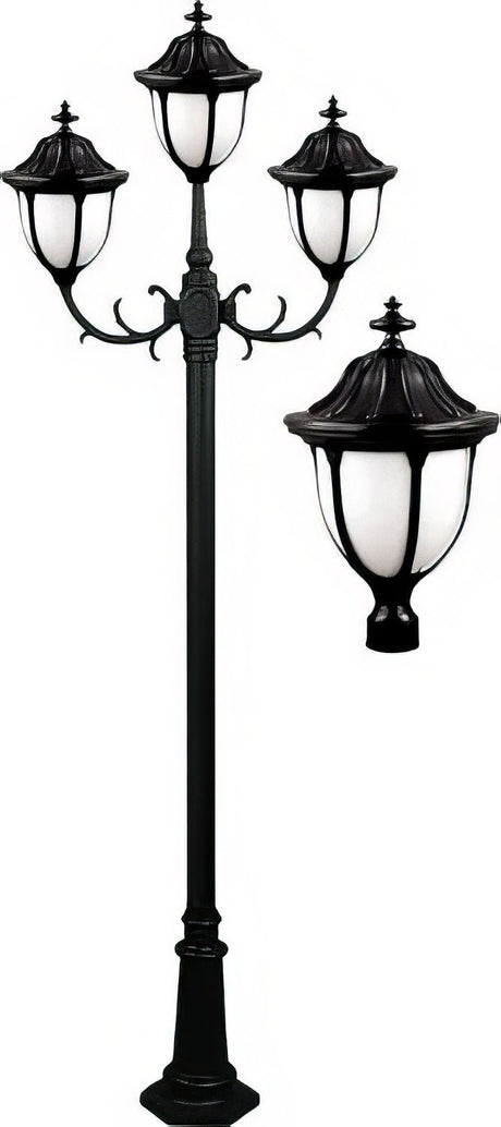 Dabmar Lighting GM5523-L27-27K-B black post light & pole