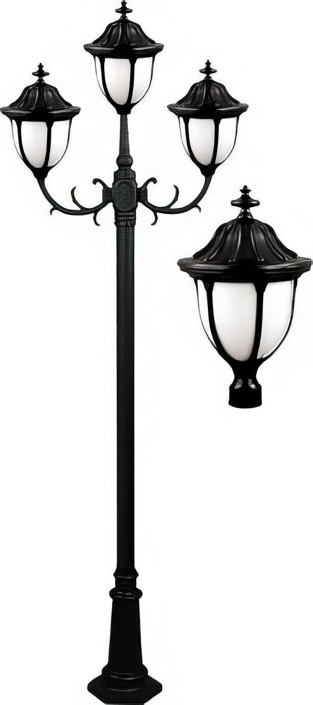 Dabmar Lighting GM5523-L27-40K-B black post light & pole
