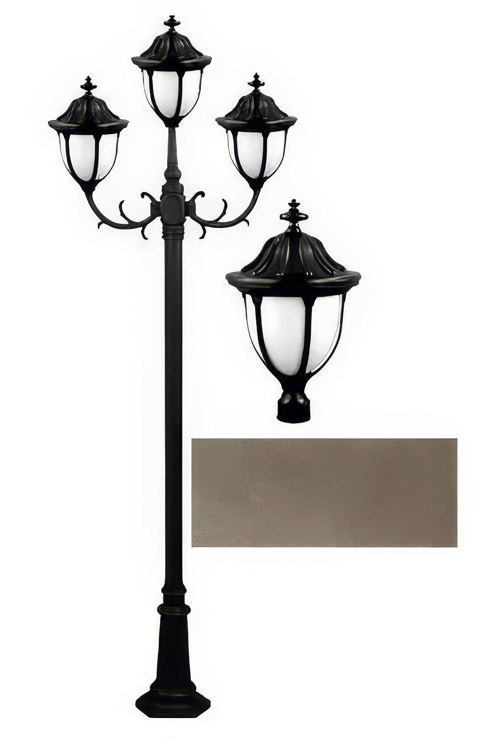 Dabmar Lighting GM5523-L54-65K-BZ bronze post light & pole