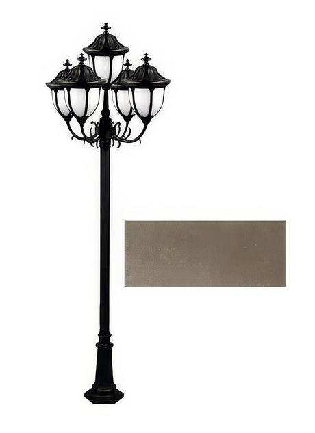 Dabmar Lighting GM5525-L45-27K-BZ bronze post light & pole