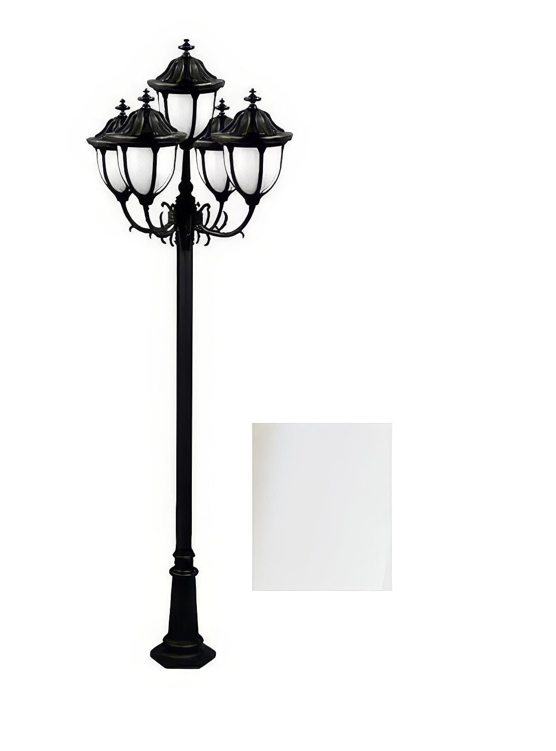 Dabmar Lighting GM5525-L90-30K-W white post light & pole
