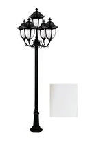 Dabmar Lighting GM5525-L90-65K-W white post light & pole