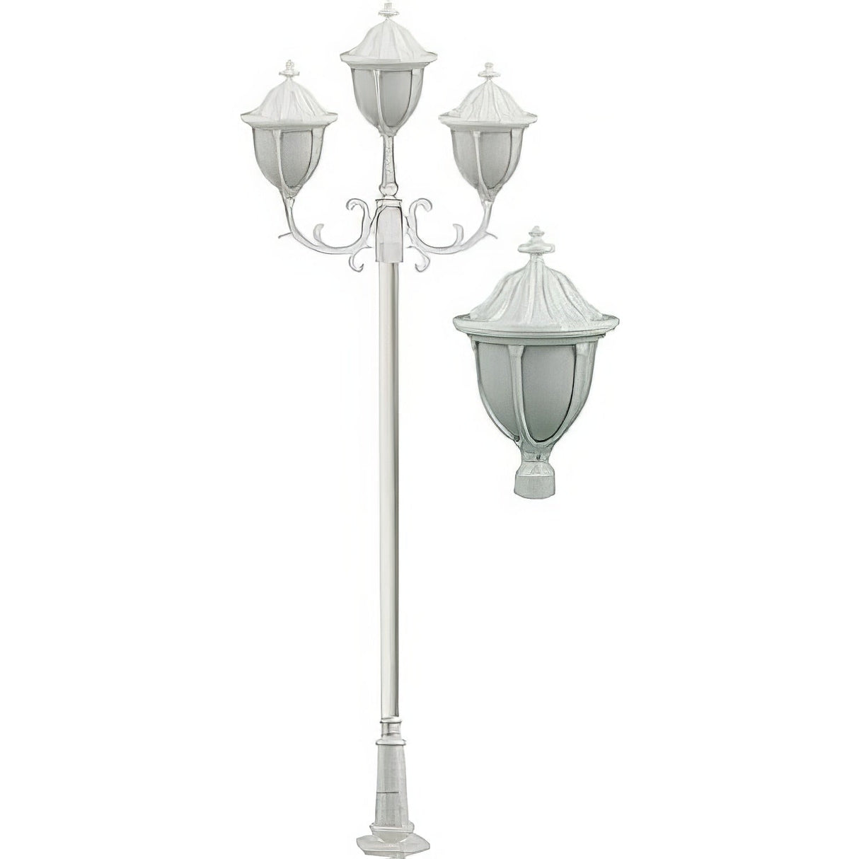 Dabmar Lighting GM5525-W white post light fixture