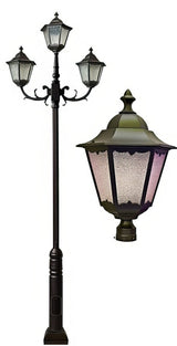 Dabmar Lighting GM8123-L90-65K-BZ bronze post light & pole