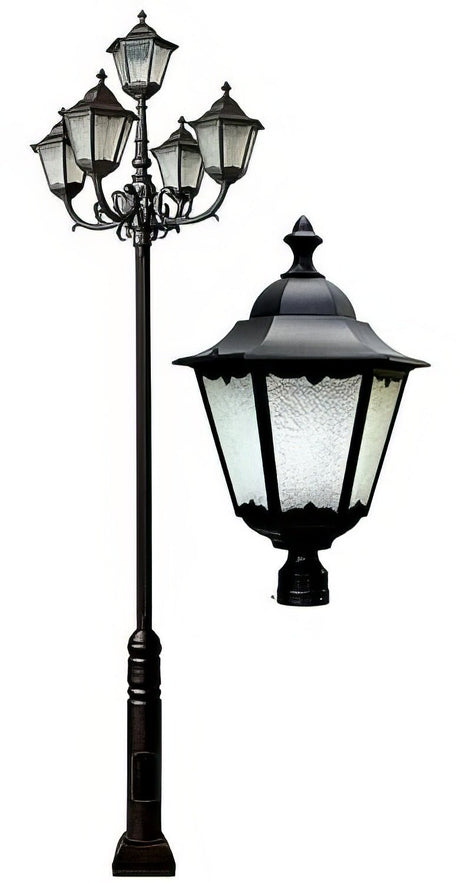 Dabmar Lighting GM8125-L100-30K-B black post light & pole