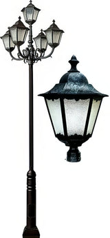 Dabmar Lighting GM8125-L100-50K-VG verde green post light & pole
