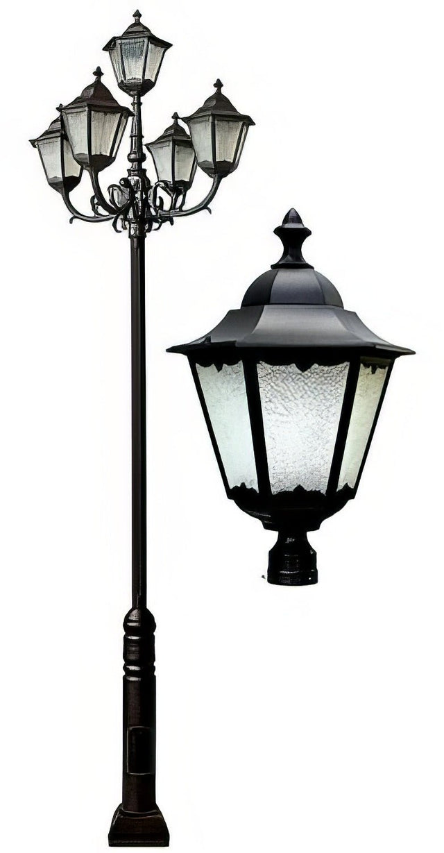 Dabmar Lighting GM8125-L150-30K-B black post light & pole