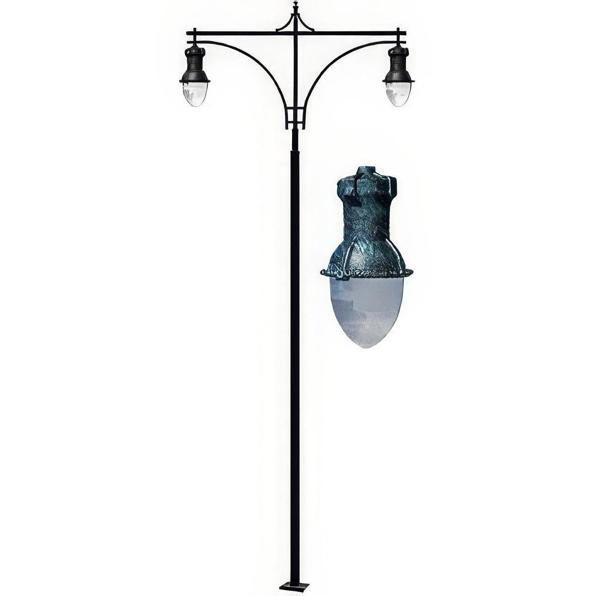 Dabmar Lighting GM9295-VG-MT-MT Drop Light Post Light Fixture 2 X 250 Watt High Pressure Sodium/Mogul Base Multi-Tap Verde Green