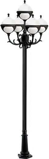 Dabmar Lighting GM9725 Cast Alum 5 Post Top Fixture Pole + Base 120V E26 No Lamp