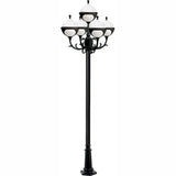 Dabmar Lighting GM9725-L30-60K-B black post light & pole