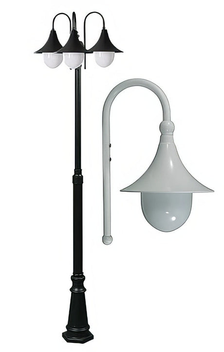 Dabmar Lighting GM9903-L18-30K-W white post light & pole