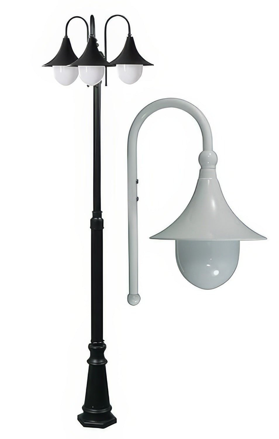 Dabmar Lighting GM9903-L27-40K-W white post light & pole