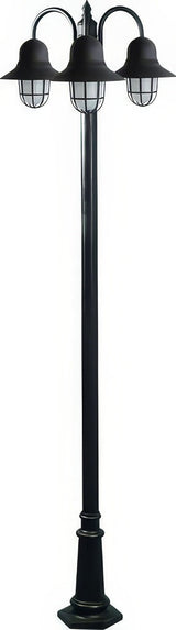 Dabmar Lighting GM9913-L54-65K-B black post light & pole