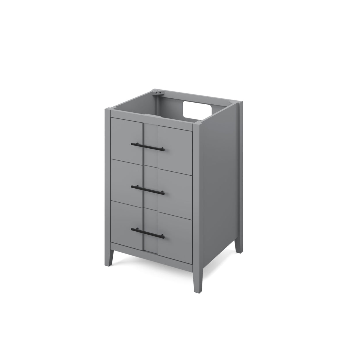 Jeffrey Alexander Katara 25" Grey Single Sink Bathroom Vanity with White Resin Top - 8 in. Widespread Faucet Top product image 2