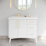 Jeffrey Alexander Dashwood White Single Sink Bathroom Vanity with White Resin Top - 8 in. Widespread Faucet Top - VKITDAS42WHRER