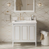 Jeffrey Alexander Percival 36" White Single Sink Bathroom Vanity with Calacatta Vienna Quartz Top - 8 in. Widespread Faucet Top product image 2