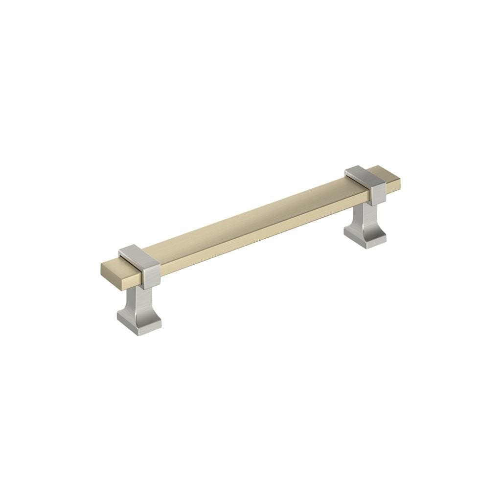 Amerock BP36682BBZG10 Overton 5-1/16 inch (128mm) Center-to-Center Golden Champagne/Satin Nickel Cabinet Pull