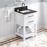Jeffrey Alexander Wavecrest 24" White Single Sink Bathroom Vanity with Black Granite Top - 8 in. Widespread Faucet Top product image 2