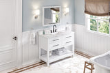 Jeffrey Alexander Wavecrest 48" White Single Sink Bathroom Vanity with Calacatta Vienna Quartz Top - 8 in. Widespread Faucet Top product image 7