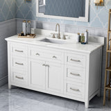 Jeffrey Alexander Chatham 60" White Double Sink Bathroom Vanity with Calacatta Vienna Quartz Top - 8 in. Widespread Faucet Top - VKITCHA60SWHCQR product image 2