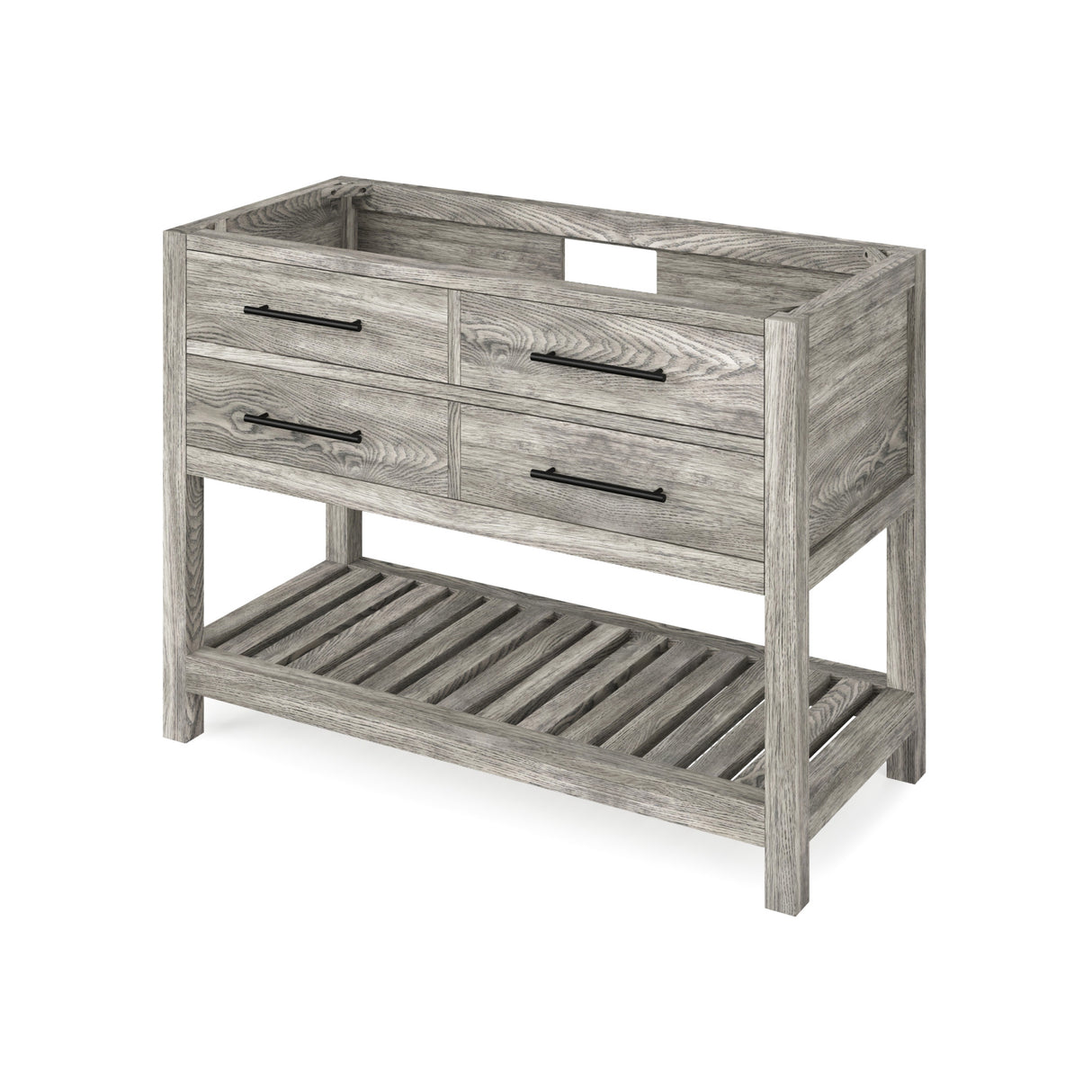 Jeffrey Alexander Wavecrest 48" Weathered Grey Single Sink Bathroom Vanity with Black Granite Top - 8 in. Widespread Faucet Top product image 2