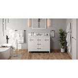 Jeffrey Alexander Katara 48" White Single Sink Bathroom Vanity with White Quartz Top - 8 in. Widespread Faucet Top