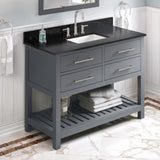 Jeffrey Alexander Wavecrest 48" Grey Single Sink Bathroom Vanity with Black Granite Top - 8 in. Widespread Faucet Top product image 2
