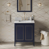 Jeffrey Alexander Percival 30" Hale Blue Single Sink Bathroom Vanity with White Carrara Marble Top - 8 in. Widespread Faucet Top product image 2