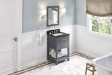 Jeffrey Alexander Wavecrest 24" Grey Single Sink Bathroom Vanity with Black Granite Top - 8 in. Widespread Faucet Top product image 7