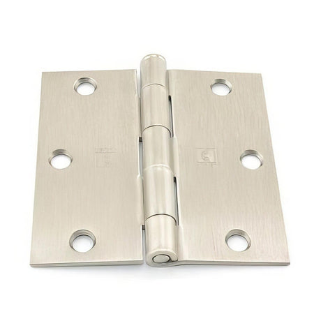 Hager 154131215 154131 3.5 x 3.5 Inch Plain Bearing Hinge with Square Corners Satin Nickel
