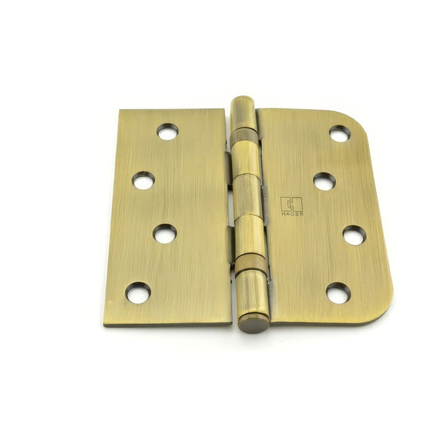 Hager BB181745 BB1817-4 4" x 4" Mortise Left Hand Ball Bearing Hinge Antique Brass