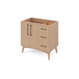 Jeffrey Alexander Dashwood Natural Oak Single Sink Bathroom Vanity with Blue Limestone Top - 8 in. Widespread Faucet Top - VKITDAS36NOLSR product image 2
