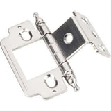 Hardware Resources 0158SN Full Inset Partial Wrap 3/4" Flush Hinge with Decorative Ball Tip Satin Nickel
