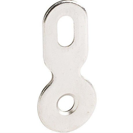 Hardware Resources 103559BN 1-11/16" Bright Nickel Figure 8 Drawer Front Connecting Plate With Slotted Adjustment