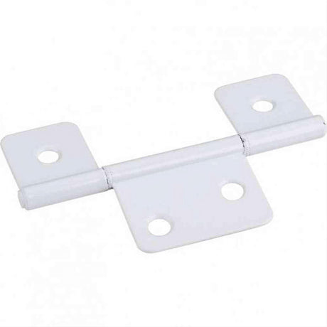 Hardware Resources 20251-WHS 3-1/2" Three Leaf Fixed Pin Swaged Non-Mortise Hinge White